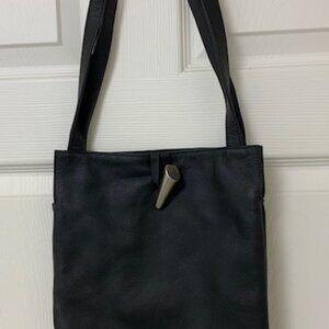 Lupo Black Soft Leather Shoulder Bag Purse